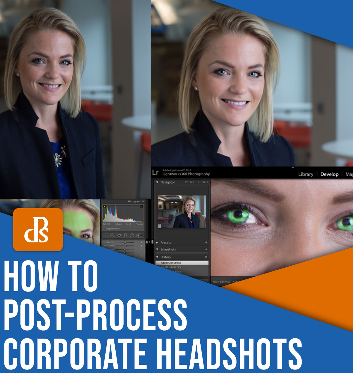 How to edit corporate headshots in Lightroom
