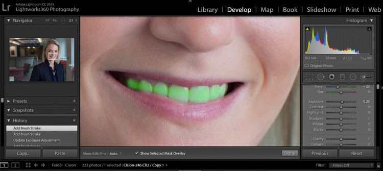 How to edit corporate headshots in Lightroom