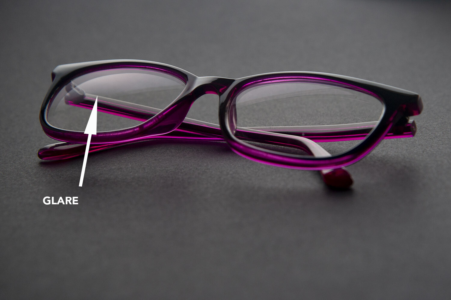 glare on glasses