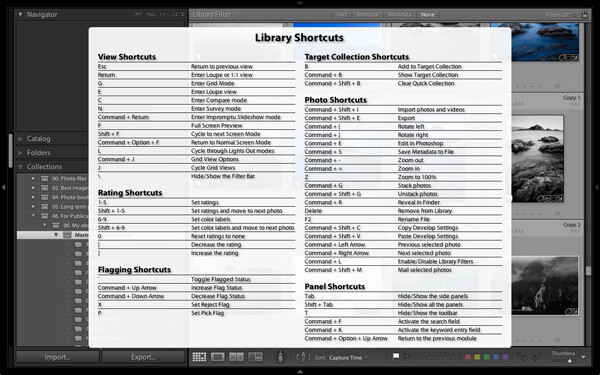 Lightroom keyboard shortcuts