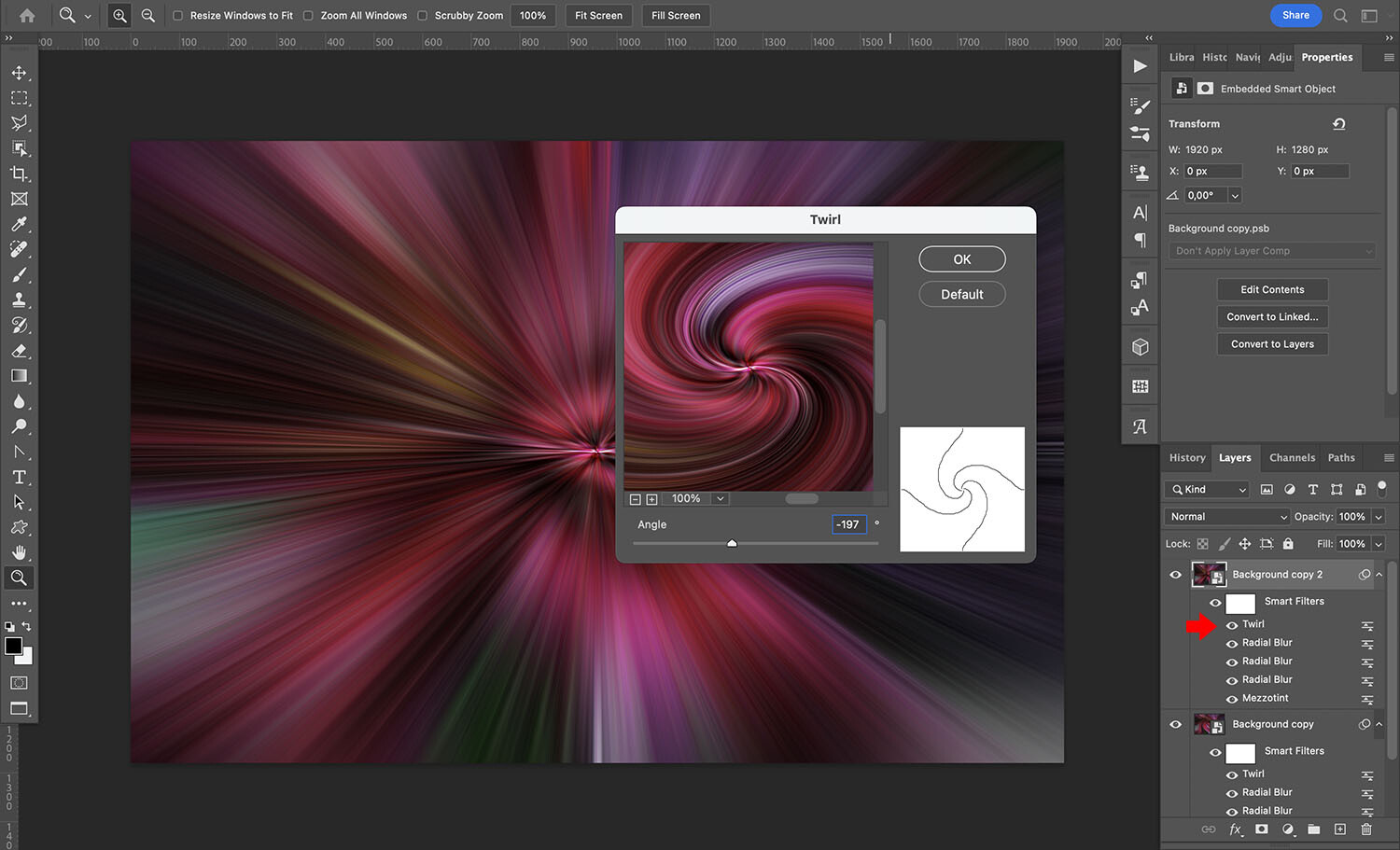How to create a twirl effect in Photoshop