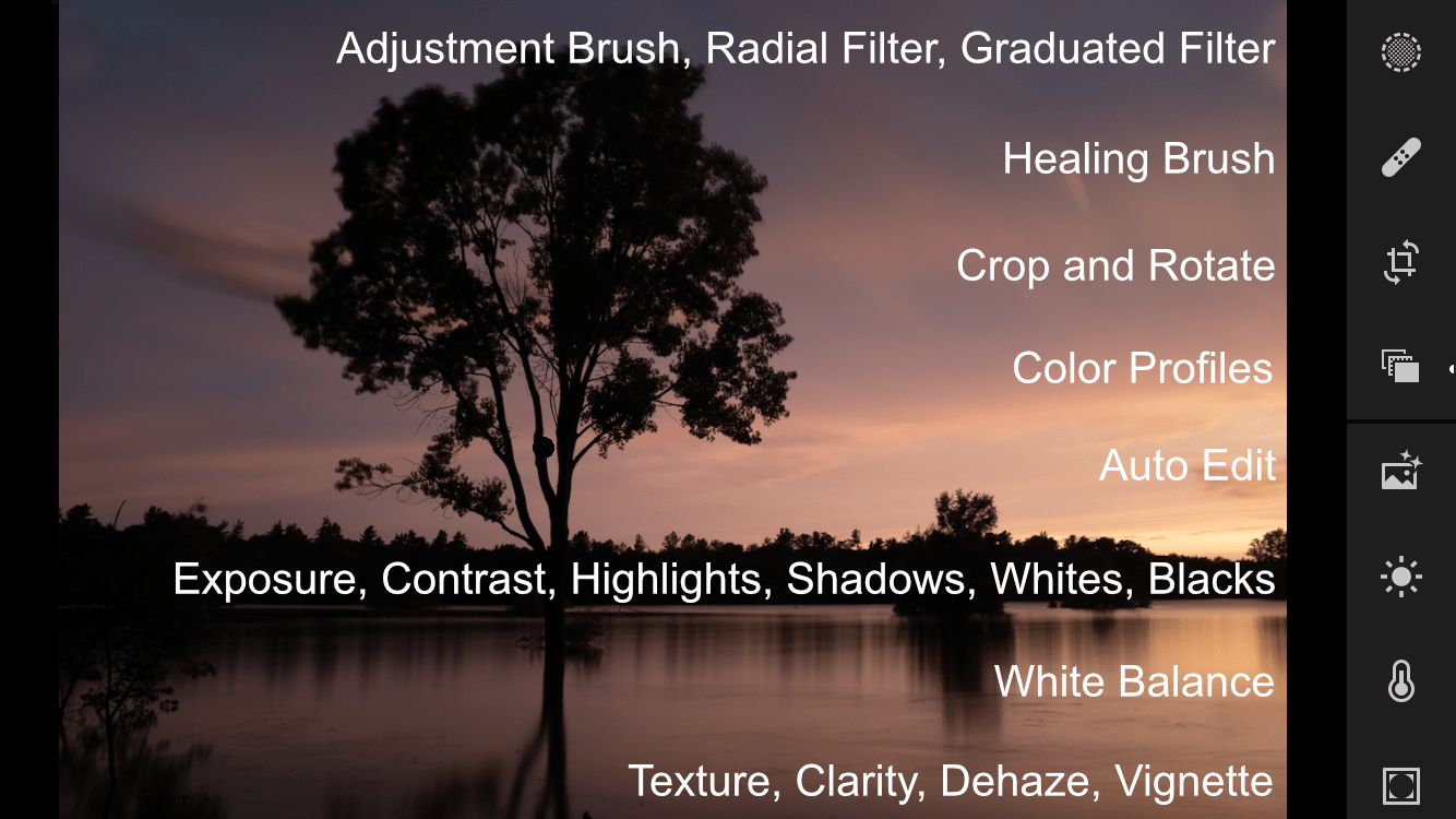 Editing with Lightroom Mobile screenshot