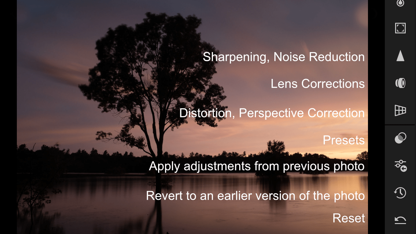 Editing with Lightroom Mobile screenshot