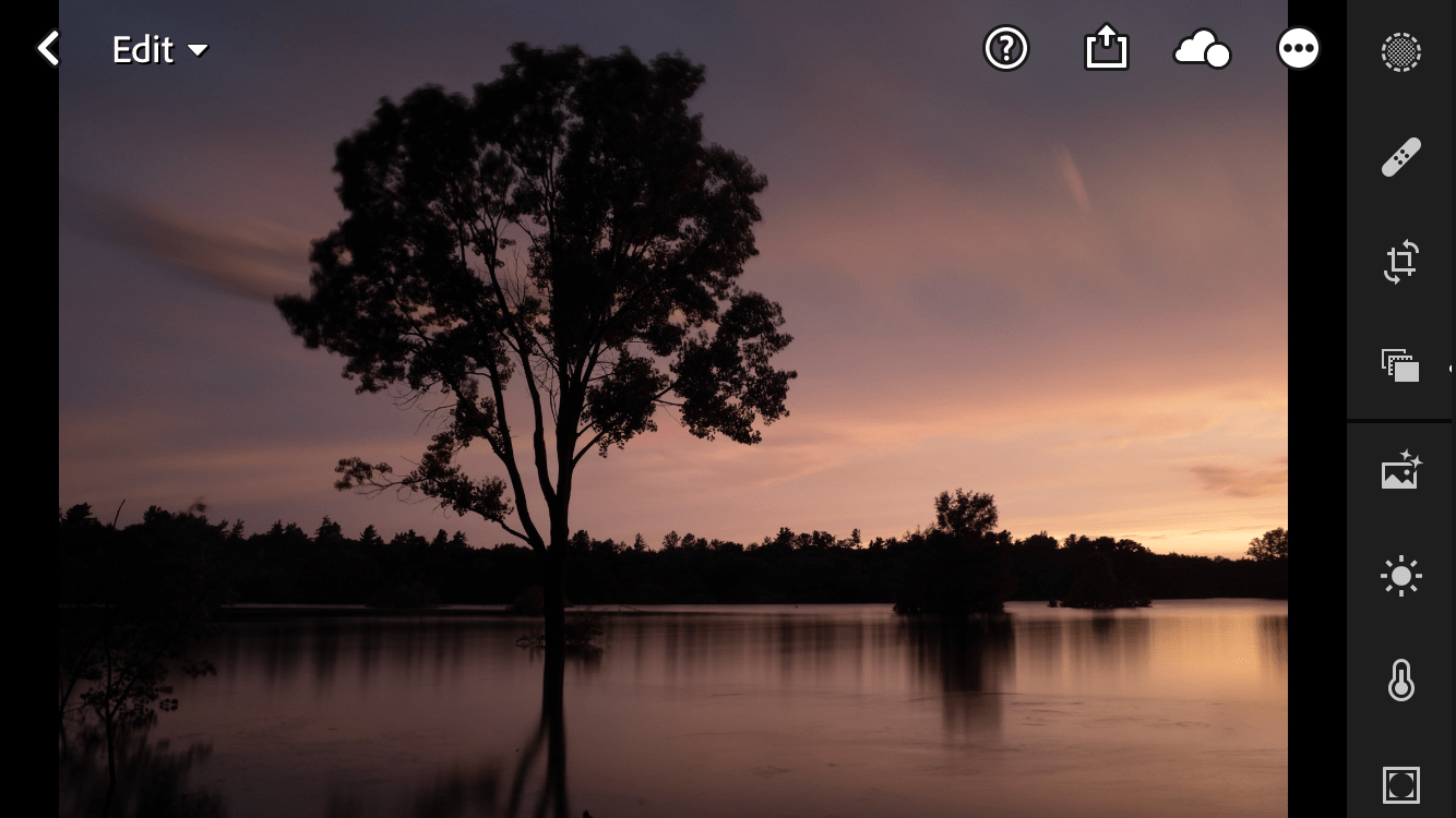 Editing with Lightroom Mobile screenshot